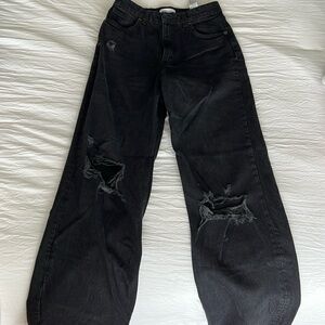 black flair cut zara jeans